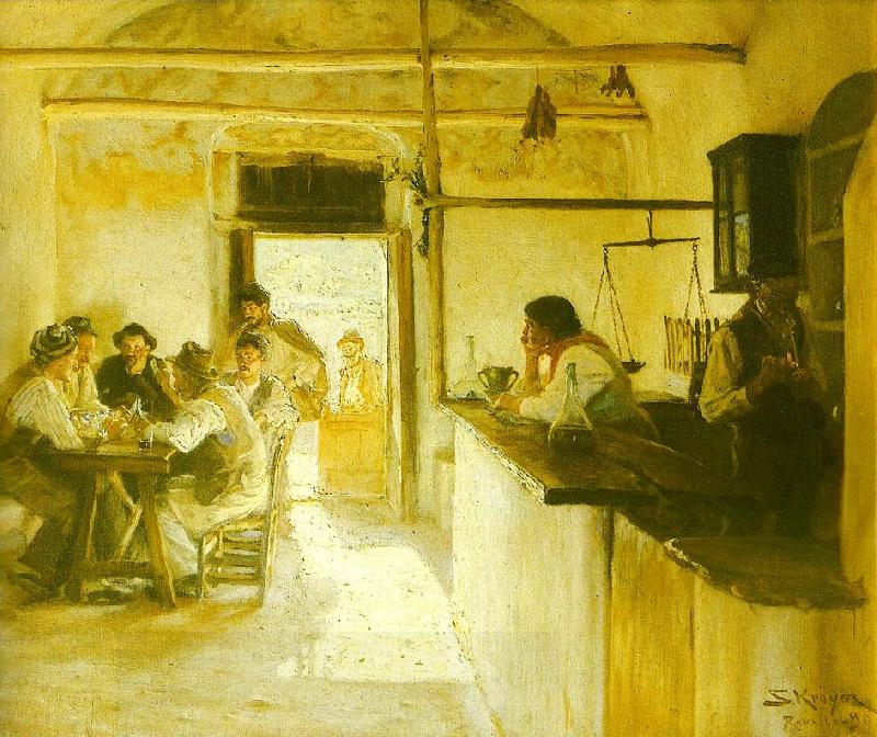 Peter Severin Kroyer osteria i ravello oil painting picture